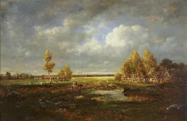 Der Teich nahe der Straße, Bauernhof in Le Berry, ca. 1845-48